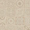 Vliestapete Fliesen Floral Orange Creme Glitzer 38921-3