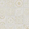 Vliestapete Fliesen Floral Weiß Grau Glitzer 38921-1