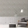 Vliestapete Fliesen Floral Weiß Grau Glitzer 38921-2