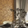 Vliestapete Fliesen Grafisch Gold Metallic 35513
