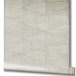 Vliestapete Fliesen Holzoptik Grafik Grau Beige 33357