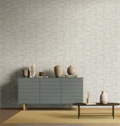 Vliestapete Fliesen Holzoptik Grafik Grau Beige 33357