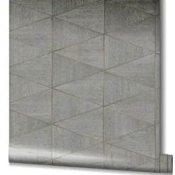 Vliestapete Fliesen Holzoptik Grafik Grau Braun 33355