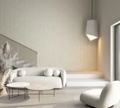 Vliestapete Fliesen Holzoptik Grafik Creme Beige 33358