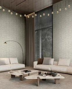 Vliestapete Fliesen Holzoptik Grafik Creme Beige 33358