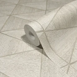 Vliestapete Fliesen Holzoptik Grafik Creme Beige 33358