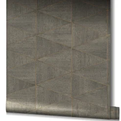 Vliestapete Fliesen Holzoptik Grau Braun Beige 33360