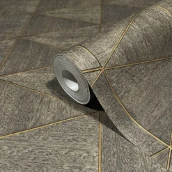 Vliestapete Fliesen Holzoptik Grau Braun Beige 33360