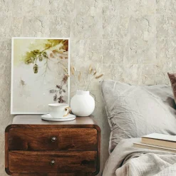 Vliestapete Fliesen Motiv Used-Look Creme Beige 45768