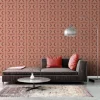 Vliestapete Fliesen Retro Rot Apricot Creme 39533-2