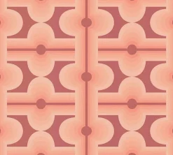 Vliestapete Fliesen Retro Rot Apricot Creme 39533-2