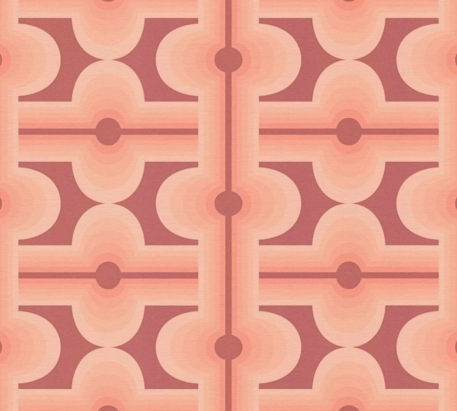 Vliestapete Fliesen Retro Rot Apricot Creme 39533-2