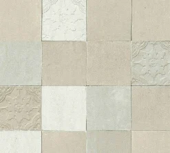 Vliestapete Fliesenspiegel beige creme silber 37406-4