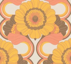 Vliestapete Floral Abstrakt Braun Gelb 39530-4