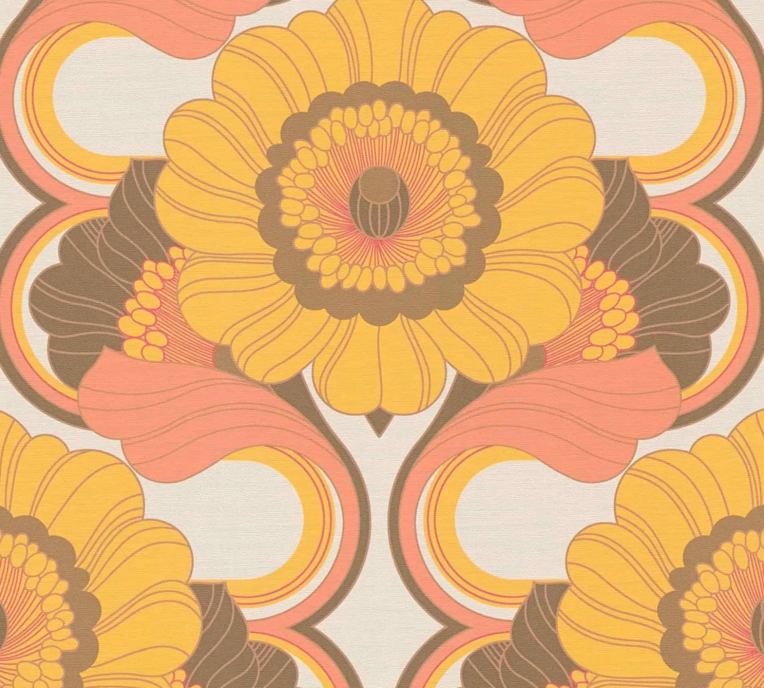 Vliestapete Floral Abstrakt Braun Gelb 39530-4