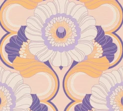 Vliestapete Floral Abstrakt Orange Lila 39530-3