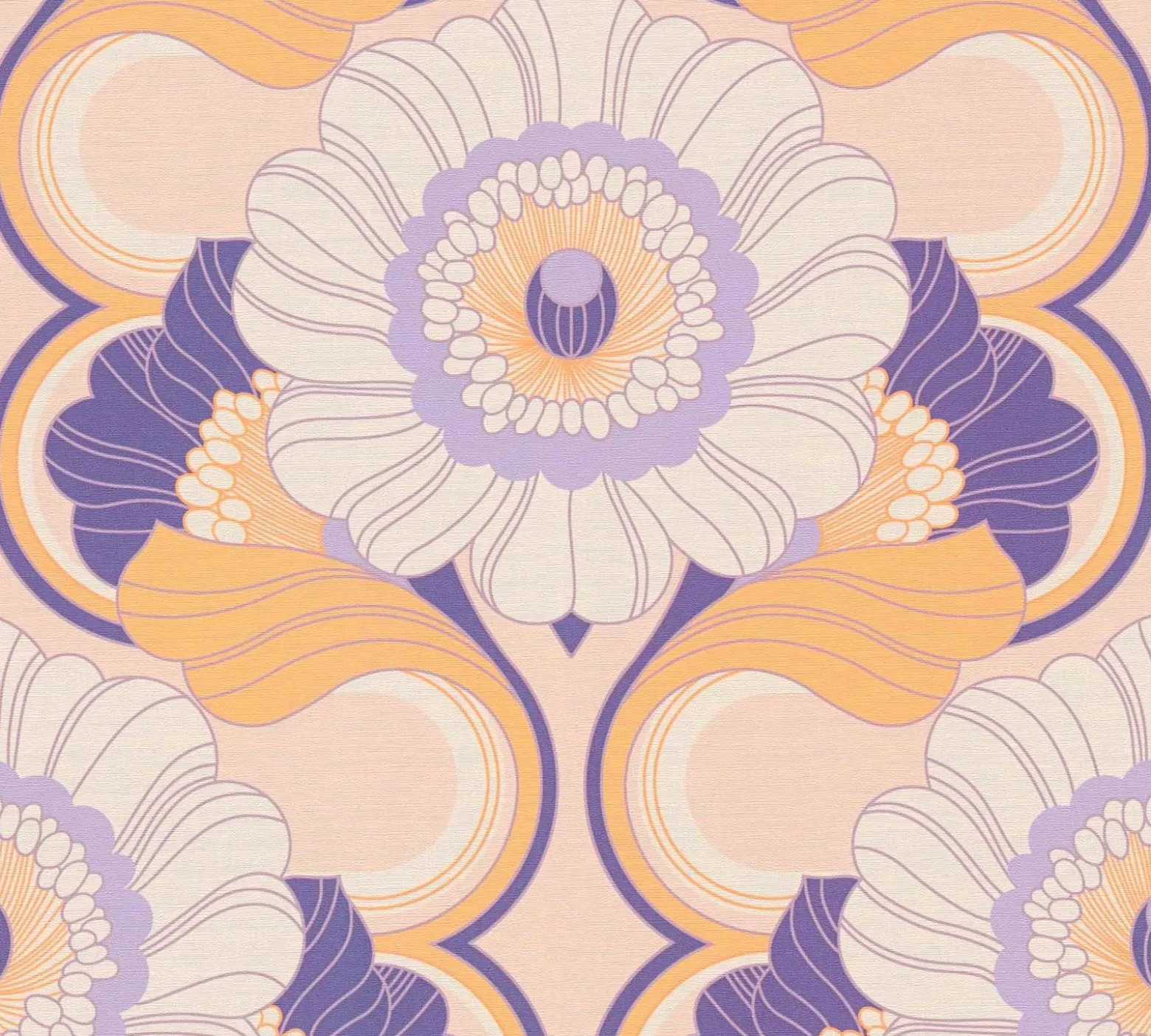 Vliestapete Floral Abstrakt Orange Lila 39530-3