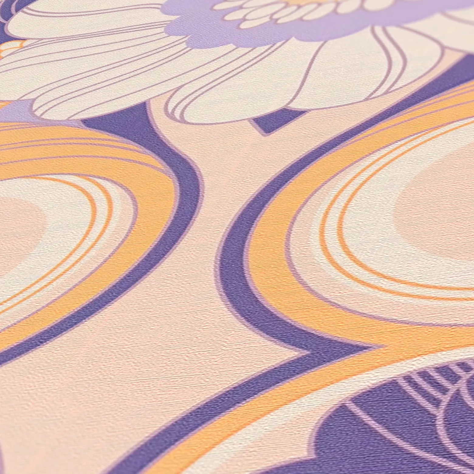 Vliestapete Floral Abstrakt Orange Lila 39530-3