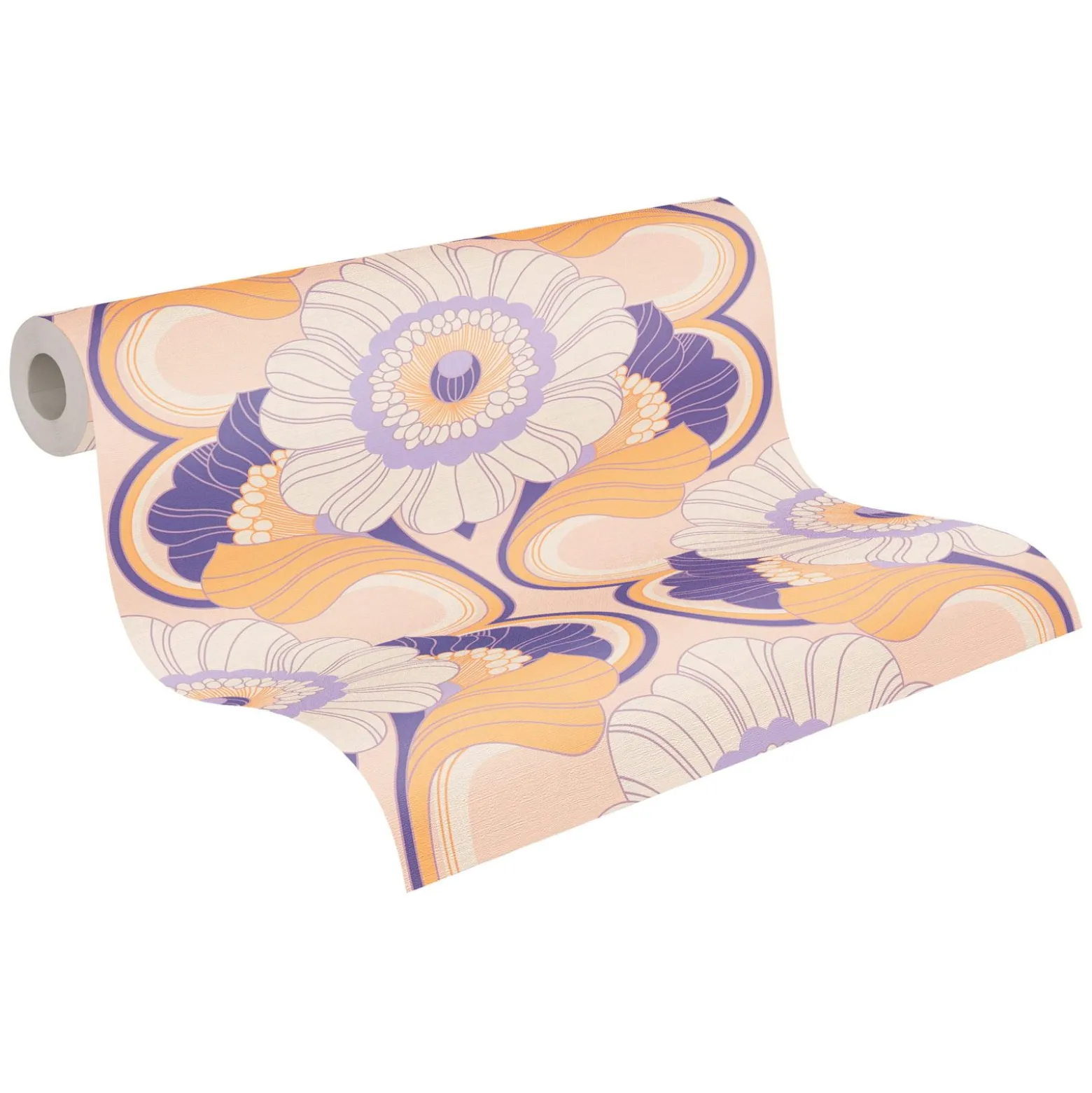 Vliestapete Floral Abstrakt Orange Lila 39530-3