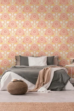 Vliestapete Floral Abstrakt Gelb Rosa 39530-5