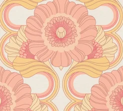 Vliestapete Floral Abstrakt Gelb Rosa 39530-5