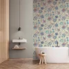 Vliestapete Floral Abstrakt Weiß Grau Blau 39695-3