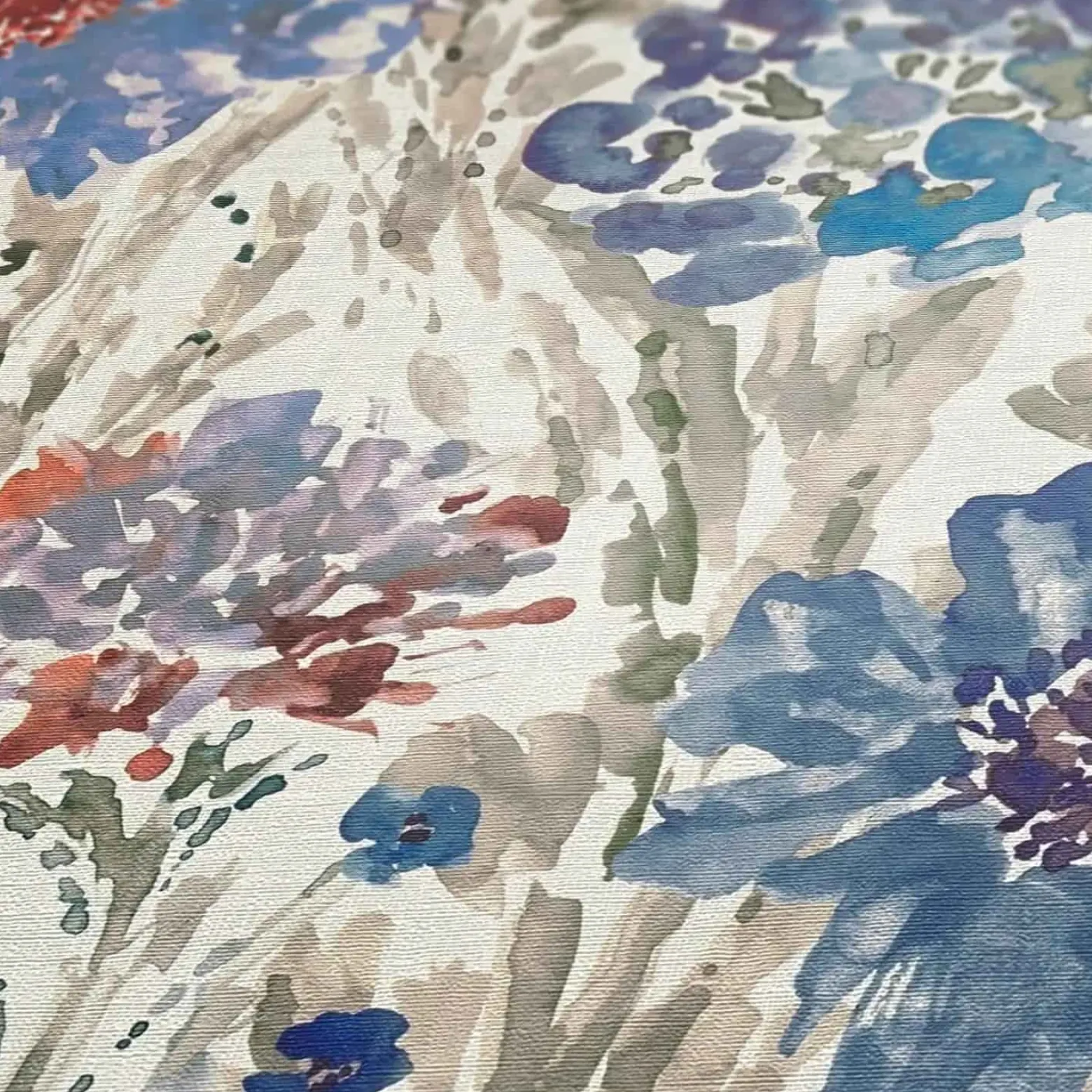 Vliestapete Floral Abstrakt Weiß Grau Blau 39695-3
