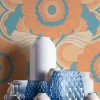 Vliestapete Floral Abstrakt Beige Türkis 39530-2