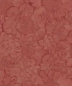 Vliestapete Floral Abstrakt Rot Gold Metallic A56402