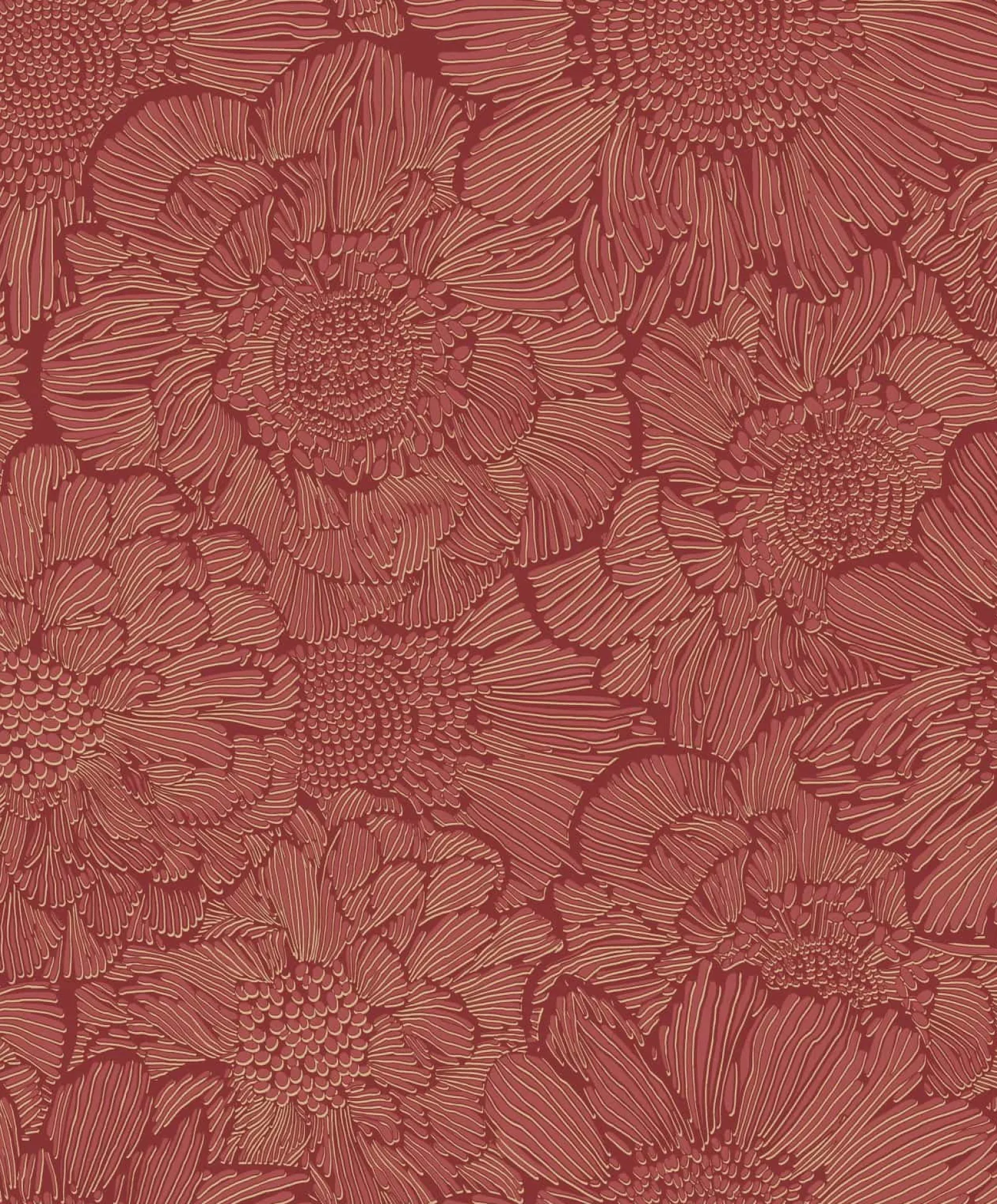 Vliestapete Floral Abstrakt Rot Gold Metallic A56402