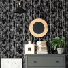 Vliestapete Floral Bambus Blätter Schwarz Grau 81672