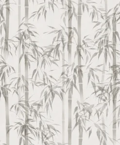 Vliestapete Floral Bambus Blätter Grau Creme 81671