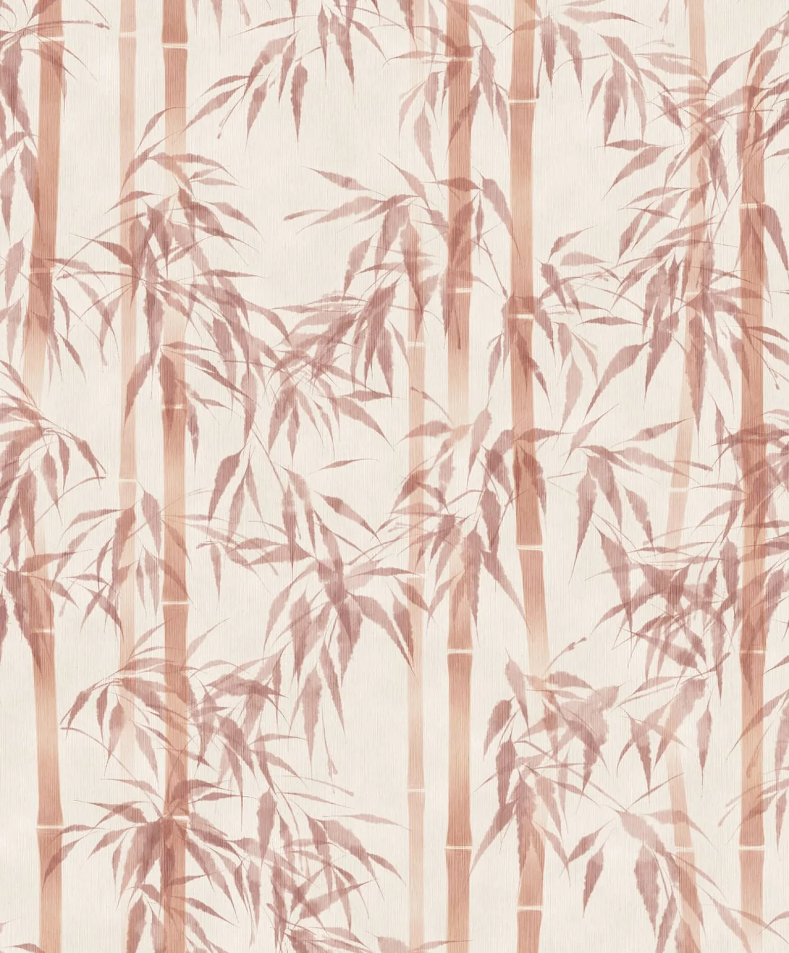 Vliestapete Floral Bambus Blätter Rosa Orange 81670