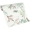 Vliestapete Floral Bambus Motiv Weiß Grün Braun 10388-18