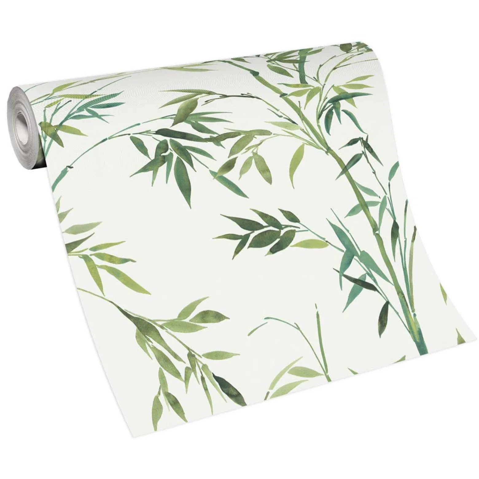 Vliestapete Floral Bambus Motiv Weiß Grün 10388-07
