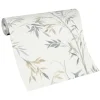 Vliestapete Floral Bambus Motiv Weiß Grau Beige 10388-38