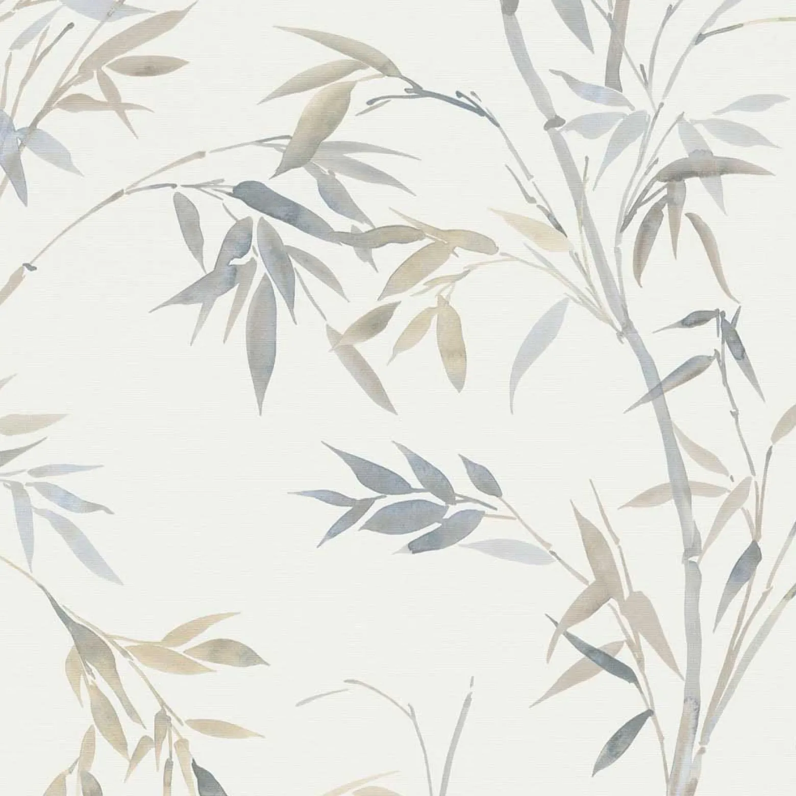Vliestapete Floral Bambus Motiv Weiß Grau Beige 10388-38