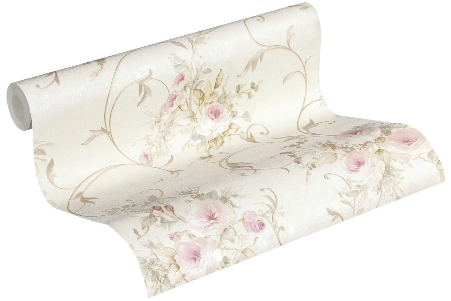 Vliestapete Floral Barock beige gold Glitzer 30420-2
