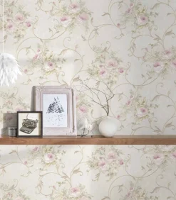Vliestapete Floral Barock beige gold Glitzer 30420-2