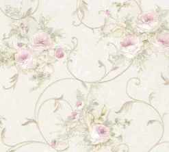 Vliestapete Floral Barock beige gold Glitzer 30420-2
