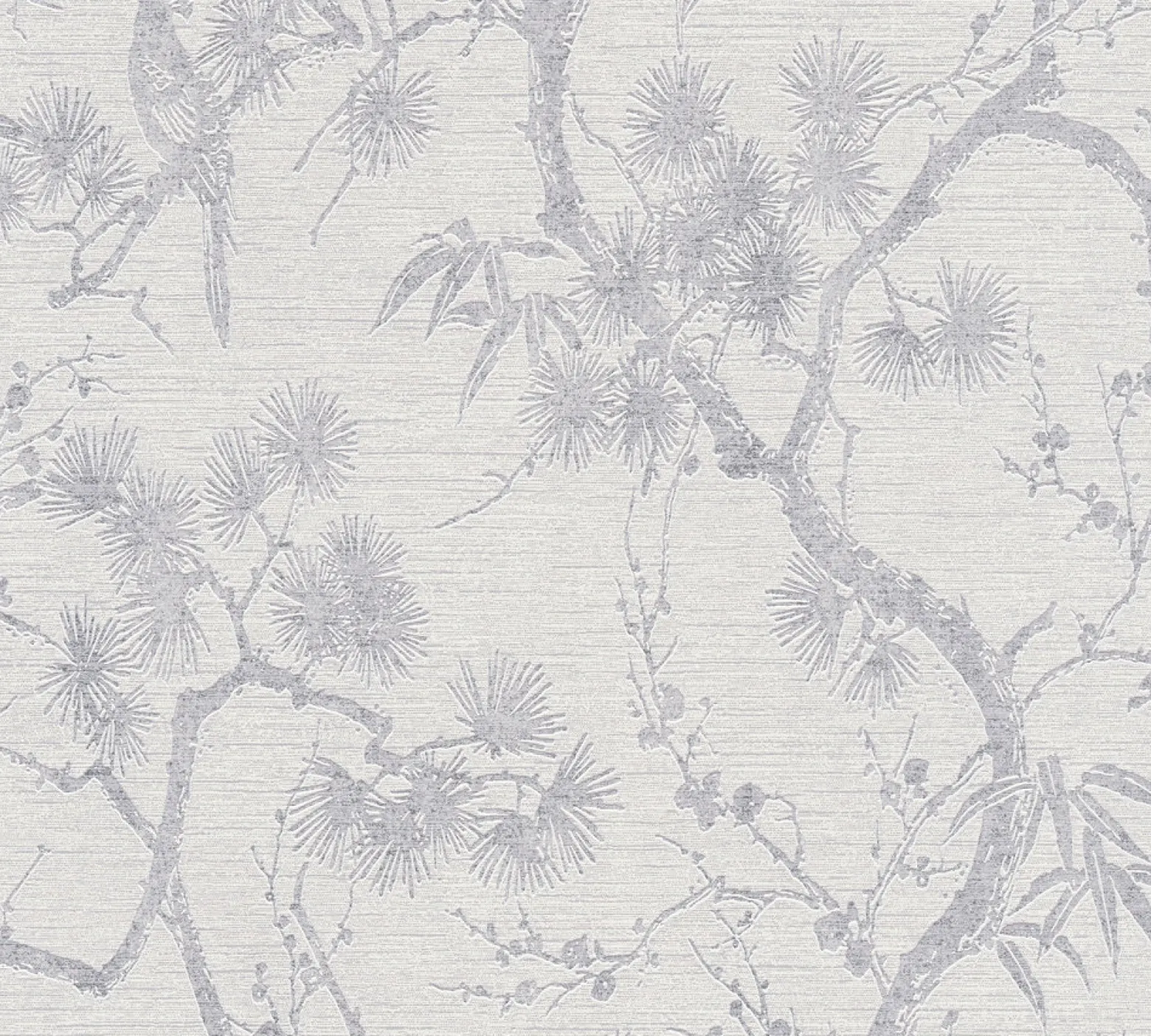 Vliestapete Floral Baum grau silber Metallic 37867-3