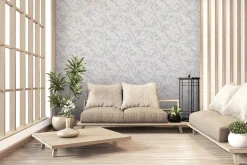 Vliestapete Floral Baum grau silber Metallic 37867-3