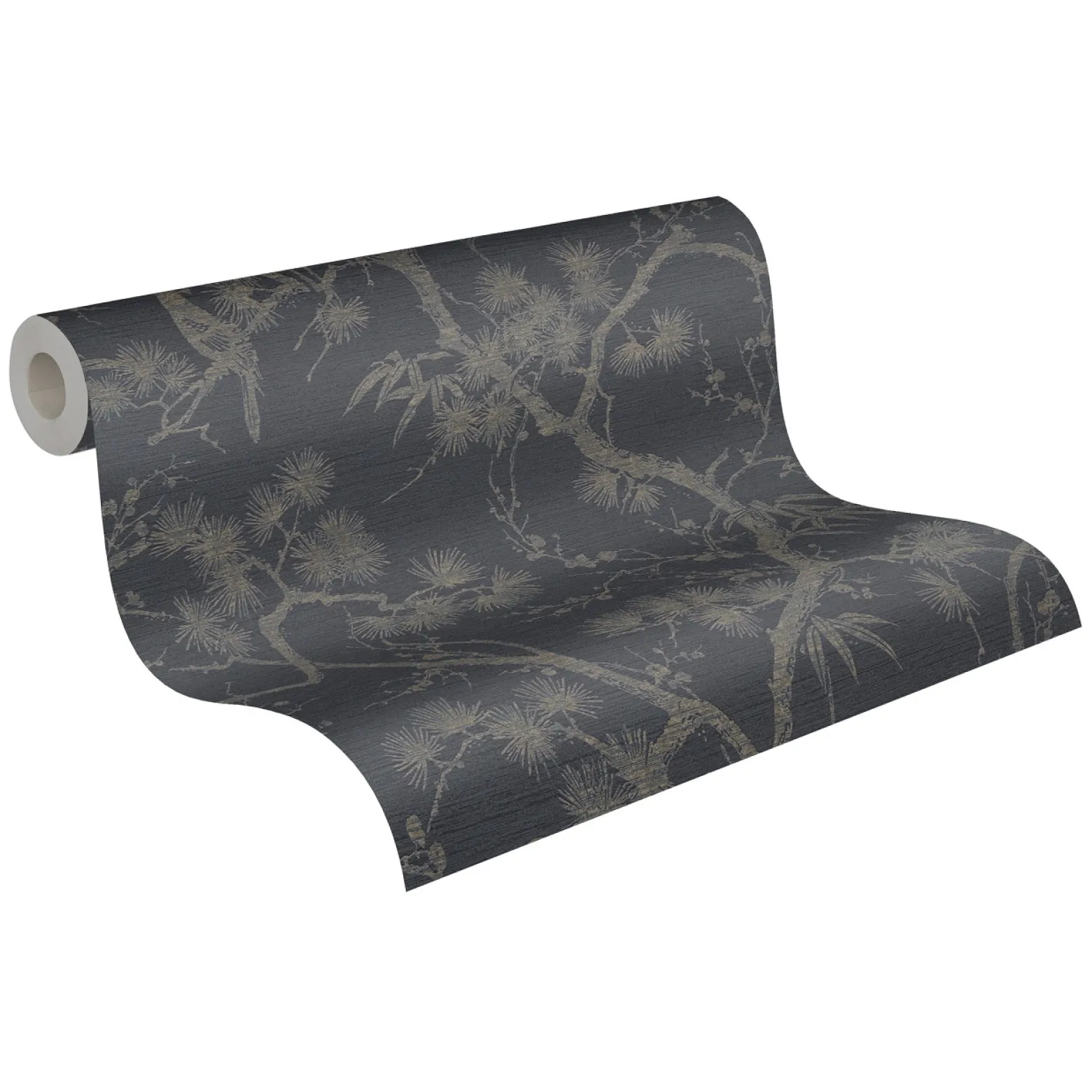 Vliestapete Floral Baum schwarz Metallic 37867-2