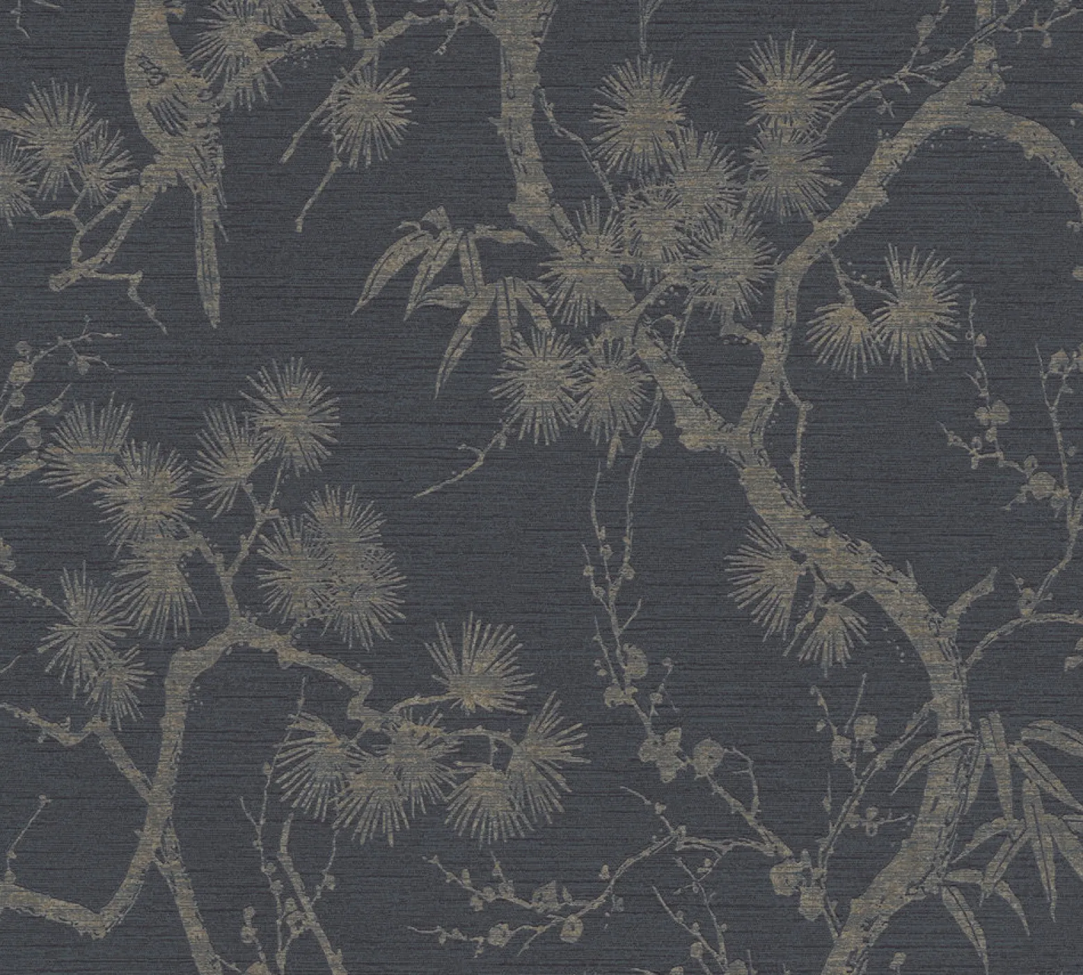 Vliestapete Floral Baum schwarz Metallic 37867-2