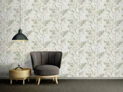 Vliestapete Floral Beige Grün Gold Metallic 39650-4