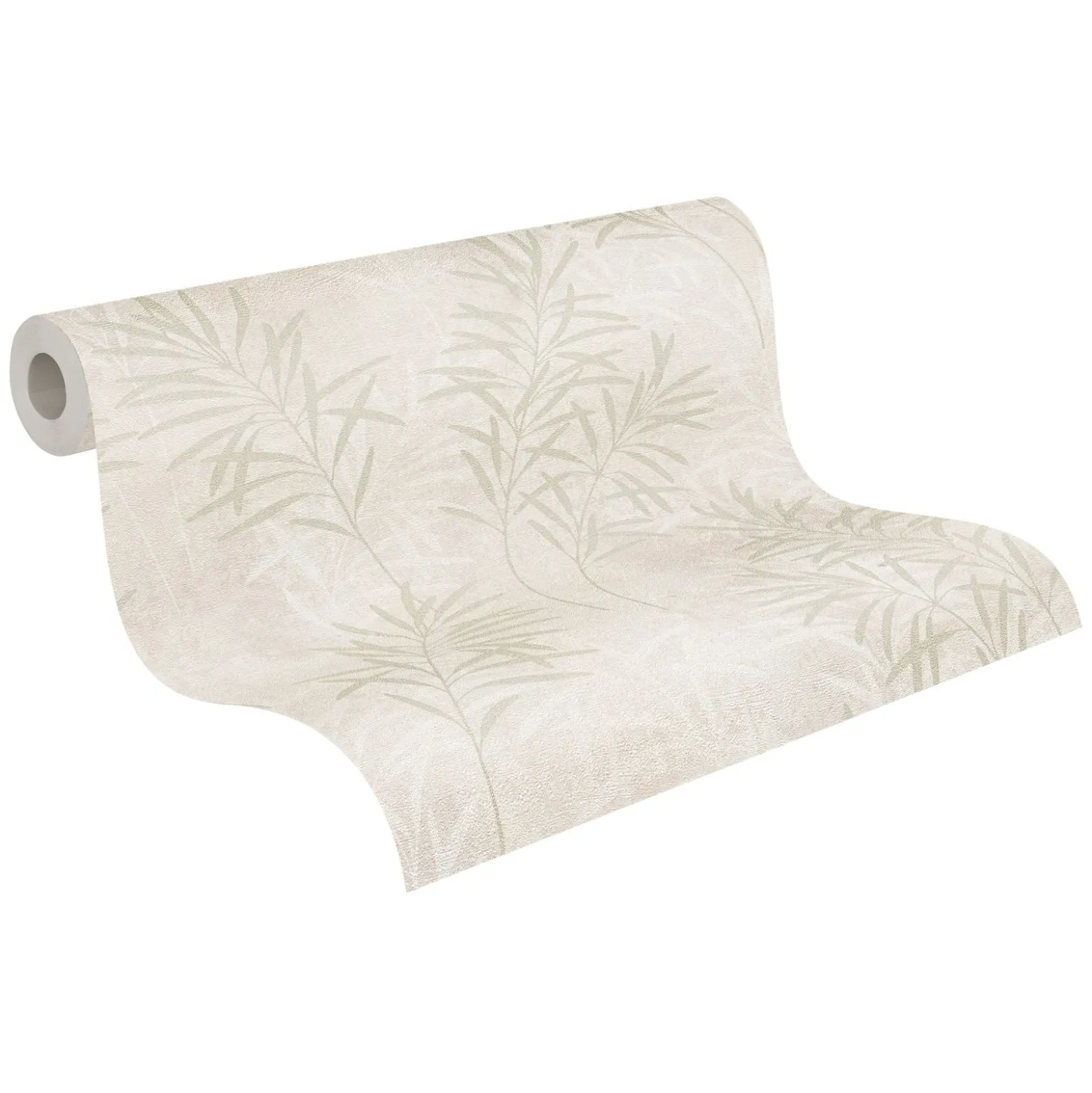Vliestapete Floral Betonoptik Creme Grün Metallic 38919-4