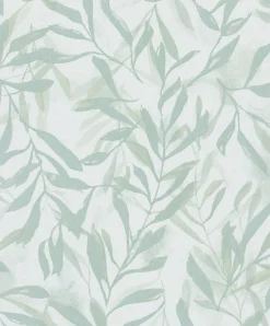 Vliestapete Floral Blattmuster Creme Grün Metallic 82442