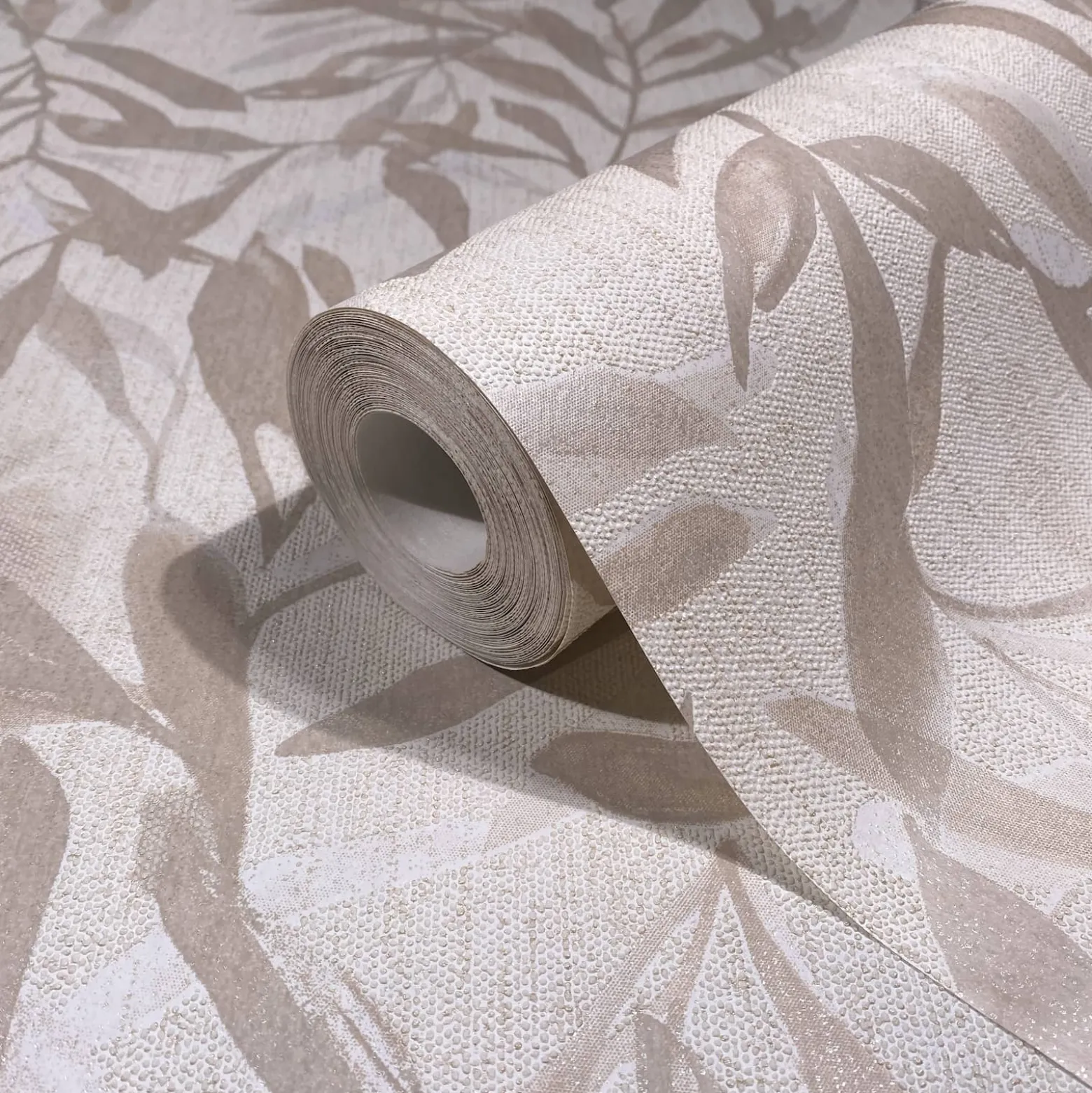Vliestapete Floral Blattmuster Creme Beige Metallic 82441