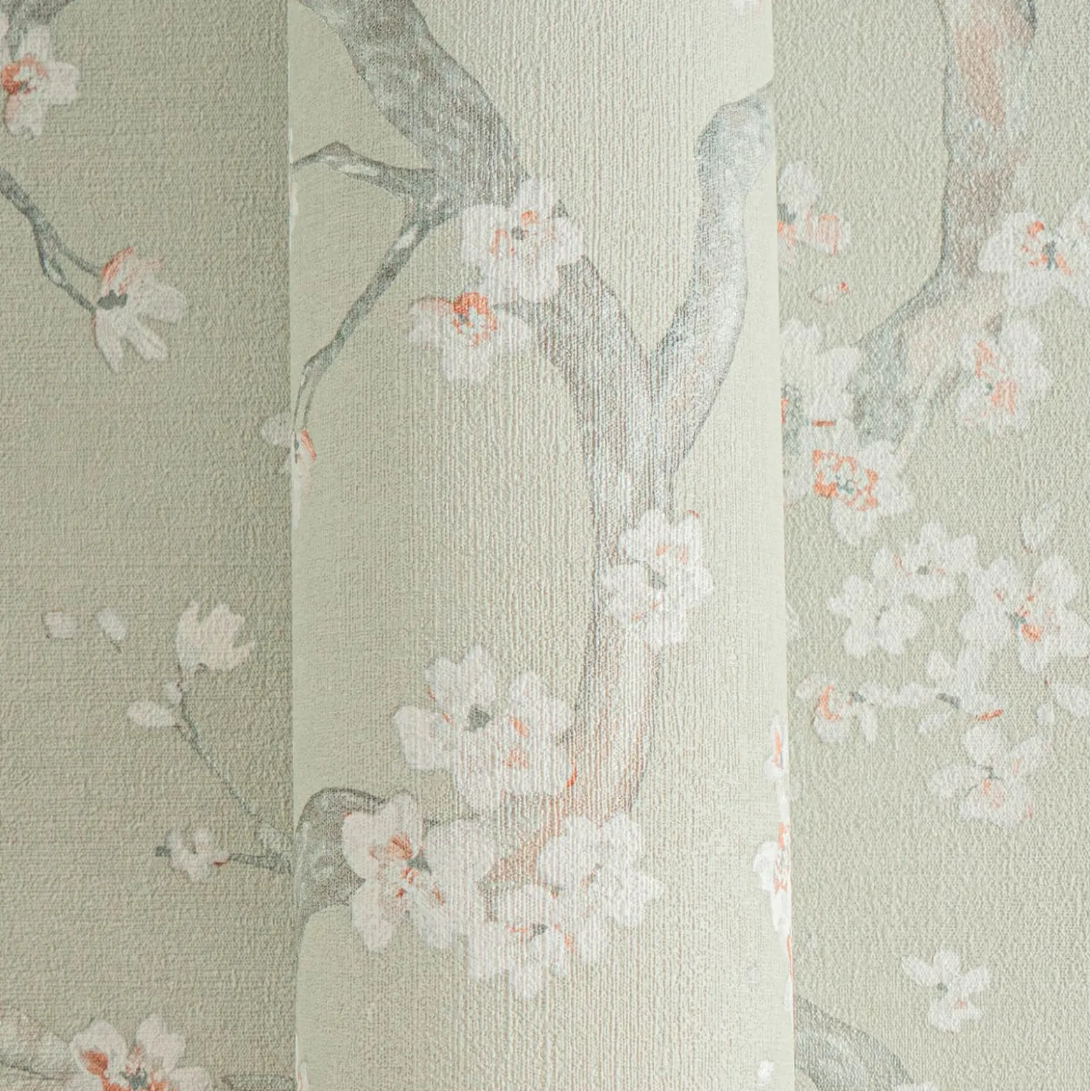 Vliestapete Floral Blütenzweig Grün Grau Weiß 78199-1