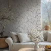 Vliestapete Floral Blütenzweig Grau Silber Metallic 78199-3